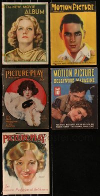 9x0592 LOT OF 5 MOVIE MAGAZINES 1920s-1940s filled with great Hollywood images & articles!