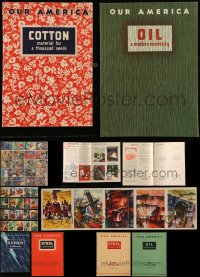 9x0645 LOT OF 6 OUR AMERICA SOFTCOVER BOOKS & ALBUMS 1943-1944 educational & activity for schools!