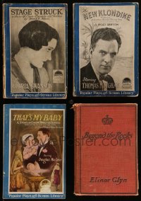 9x0653 LOT OF 3 SOFTCOVER AND 1 HARDCOVER MOVIE EDITION BOOKS 1922-1926 Gloria Swanson & more!