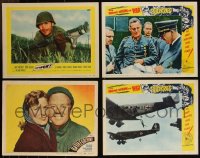 9x0459 LOT OF 4 WAR LOBBY CARDS 1949-1959 great scenes from three different military movies!