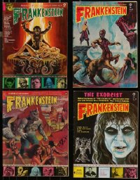 9x0603 LOT OF 4 CASTLE OF FRANKENSTEIN MAGAZINES 1971-1974 filled with horror images & articles!