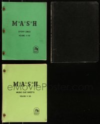 9x0185 LOT OF 3 MASH TV STORY LINES AND CUE SHEETS 1990s filled with great information!