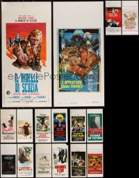 9x0982 LOT OF 18 MOSTLY UNFOLDED ITALIAN LOCANDINAS 1960s-1990s a variety of cool movie images!