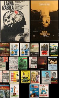 9x1014 LOT OF 23 FORMERLY FOLDED YUGOSLAVIAN POSTERS 1950s-1980s a variety of cool movie images!