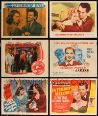 9x0453 LOT OF 6 ELEANOR PARKER LOBBY CARDS 1940s-1950s great images from several of her movies!