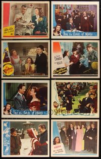 9x0444 LOT OF 8 DEANNA DURBIN LOBBY CARDS 1940s great images from several of her movies!
