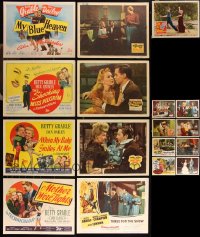 9x0422 LOT OF 17 BETTY GRABLE LOBBY CARDS 1940s-1950s great images from several of her movies!