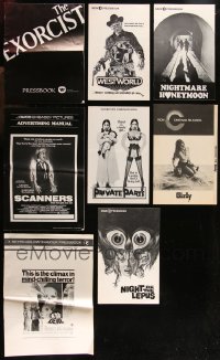 9x0514 LOT OF 8 UNCUT HORROR/SCI-FI PRESSBOOKS 1970s-1980s advertising for several different movies!