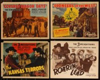 9x0460 LOT OF 4 THREE MESQUITEERS TITLE CARDS 1930s-1940s great images from their western movies!