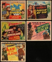 9x0456 LOT OF 5 CHARLES STARRETT TITLE CARDS 1938-1945 great images from his cowboy western movies!