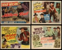 9x0458 LOT OF 4 WHIP WILSON TITLE CARDS 1949-1951 great images from his cowboy western movies!
