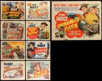 9x0437 LOT OF 9 TIM HOLT TITLE CARDS 1940s-1950s great images from his cowboy western movies!