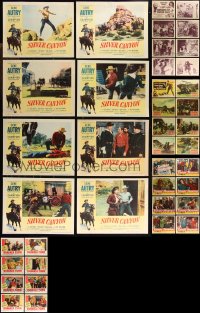 9x0394 LOT OF 64 COWBOY WESTERN LOBBY CARDS 1940s-1950s complete sets from several movies!