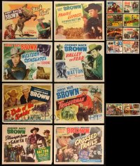 9x0419 LOT OF 18 JOHNNY MACK BROWN TITLE CARDS 1940s-1950s great images from several of his movies!