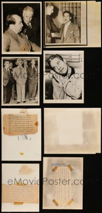 9x0884 LOT OF 4 CHARLIE CHAPLIN & CHARLIE CHAPLIN JR. NEWS PHOTOS 1940s great candid images!