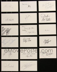 9x0689 LOT OF 17 AUTOGRAPHED 3X5 INDEX CARDS 1970s-1990s you can frame them with repro photos!