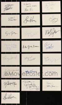 9x0687 LOT OF 22 AUTOGRAPHED 3X5 INDEX CARDS 1970s-1990s you can frame them with repro photos!