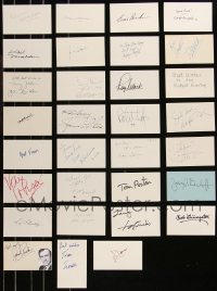 9x0684 LOT OF 31 AUTOGRAPHED 3X5 INDEX CARDS 1970s-1990s you can frame them with repro photos!