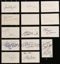 9x0690 LOT OF 14 AUTOGRAPHED 3X5 INDEX CARDS 1970s-1990s you can frame them with repro photos!