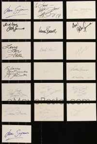 9x0688 LOT OF 19 AUTOGRAPHED 3X5 INDEX CARDS 1970s-1980s you can frame them with repro photos!