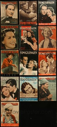 9x0551 LOT OF 13 FILMJOURNALEN SWEDISH MOVIE MAGAZINES 1940s filled with great images & articles!
