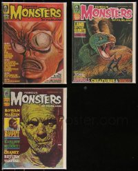 9x0606 LOT OF 3 FAMOUS MONSTERS OF FILMLAND MAGAZINES 1969 wonderful horror movie cover art!