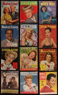9x0561 LOT OF 12 MOVIE MAGAZINES 1930s-1940s filled with great images & information!