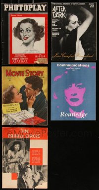 9x0593 LOT OF 5 MAGAZINES WITH JOAN CRAWFORD COVERS 1930s-1980s with great images & articles!
