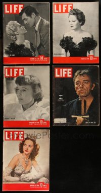 9x0595 LOT OF 5 LIFE MAGAZINES 1939-1964 filled with great images & articles!