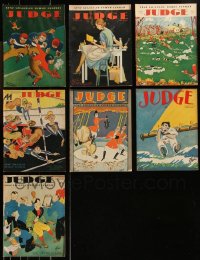 9x0580 LOT OF 7 1930 JUDGE MAGAZINES WITH GREAT ART COVERS 1930 art by Morgan, Graham & more!