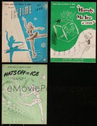 9x0638 LOT OF 3 SONJA HENIE SOUVENIR PROGRAM BOOKS 1947-1950 Icetime of 1948, Howdy Mr. Ice +more!