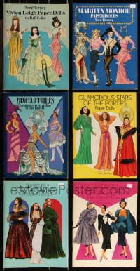 9x0644 LOT OF 6 TOM TIERNEY PAPER DOLL SOFTCOVER BOOKS 1979-1994 Marilyn Monroe, Leigh & more!