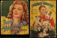9x0657 LOT OF 2 SOFTCOVER PAINT BOOKS 1940-1944 featuring Ann Sheridan & Mickey Rooney!
