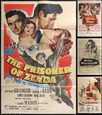 9x0320 LOT OF 6 FOLDED STEWART GRANGER ONE-SHEETS 1952-1962 great images from his movies!