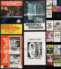 9x0501 LOT OF 16 UNCUT HORROR/SCI-FI PRESSBOOKS 1960s-1970s advertising for several movies!