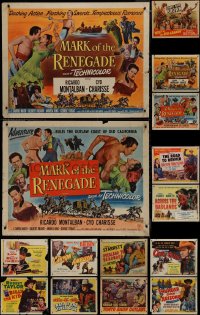 9x1073 LOT OF 23 MOSTLY FORMERLY FOLDED COWBOY WESTERN HALF-SHEETS 1940s-1950s great movie images!