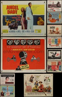 9x1086 LOT OF 17 MOSTLY UNFOLDED HALF-SHEETS 1950s-1960s great images from a variety of movies!
