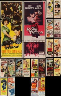 9x1045 LOT OF 22 FORMERLY FOLDED INSERTS 1940s-1970s great images from a variety of movies!
