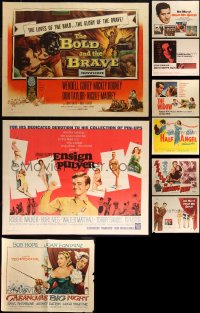 9x1101 LOT OF 13 UNFOLDED AND FORMERLY FOLDED HALF-SHEETS 1940s-1960s a variety of movie images!