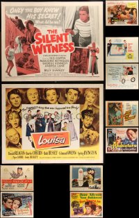 9x1094 LOT OF 15 MOSTLY UNFOLDED HALF-SHEETS 1950s-1960s a variety of cool movie images!