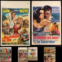 9x0969 LOT OF 8 FORMERLY FOLDED BELGIAN POSTERS 1950s-1960s a variety of cool movie images!