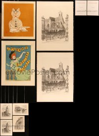 9x1122 LOT OF 4 FRENCH ART PORTFOLIOS 1950s with a total of 8 art prints, 2 in color!