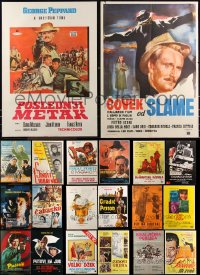 9x1021 LOT OF 19 FORMERLY FOLDED YUGOSLAVIAN POSTERS 1950s-1980s a variety of cool movie images!