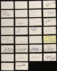 9x0685 LOT OF 28 AUTOGRAPHED 3X5 INDEX CARDS 1970s-1990s you can frame them with repro photos!