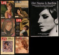 9x0583 LOT OF 6 MAGAZINES AND 1 AUCTION CATALOG WITH BARBRA STREISAND COVERS 1960s-2000s cool!