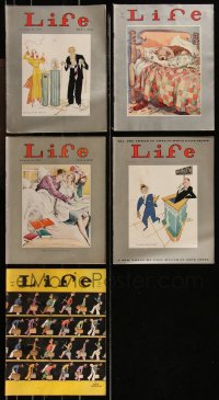 9x0597 LOT OF 5 1930 LIFE MAGAZINES WITH GREAT ART COVERS 1930 art by Edwina, Graham & more!