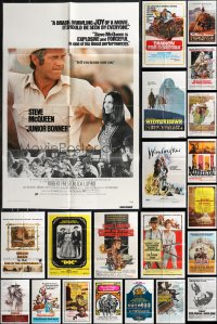 9x0279 LOT OF 34 FOLDED COWBOY WESTERN ONE-SHEETS 1960s-1980s great images from several movies!