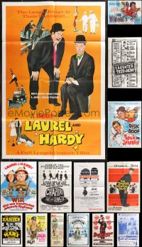 9x0302 LOT OF 18 FOLDED COMEDY AND COMEDIAN ONE-SHEETS AND OTHER POSTERS 1950s-1970s cool images!