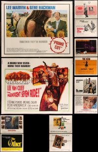 9x1106 LOT OF 12 UNFOLDED AND FORMERLY FOLDED 1960S-70S HALF-SHEETS 1960s-1970s cool movie images!