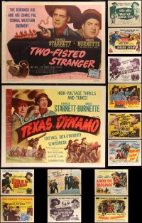 9x1100 LOT OF 14 FORMERLY FOLDED COWBOY WESTERN HALF-SHEETS 1940s-1950s cool movie images!